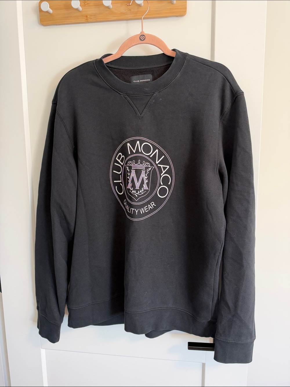 Club Monaco Black Crewneck Sweatshirt